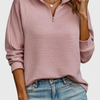 Helene | Jersey de Cuello en V con Cremallera y Manga Larga