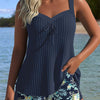 ALBA™ | Tankini Rayado de Dos Piezas Corto de Playa