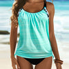 Julia™ | Tankini liso con estampado de leopardo