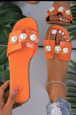 Zapatillas Planas de Perlas