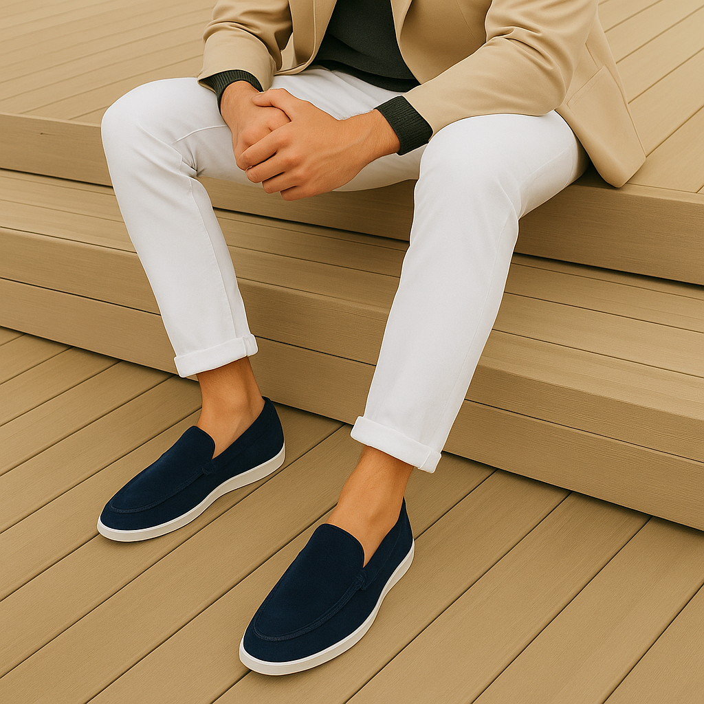 Elegantes mocasines de ante