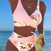 ÁNGELA™ | Bikini de dos piezas con estampado floral y contraste