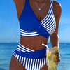 EVA™ | Bikini Cruzado Rayado Impreso