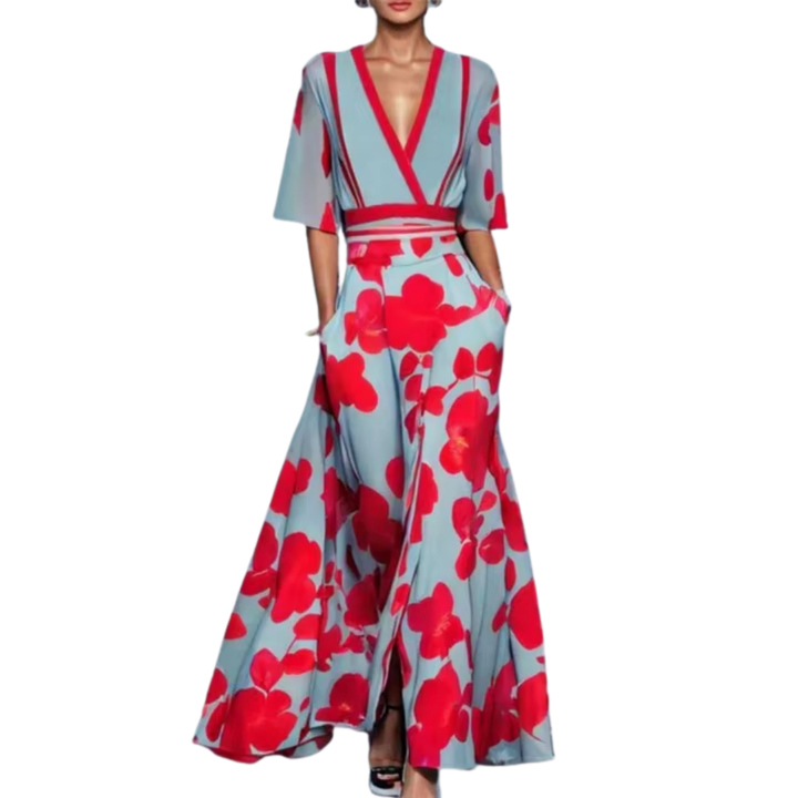 Noelle | Vestido Floral de Primavera con Escote en V