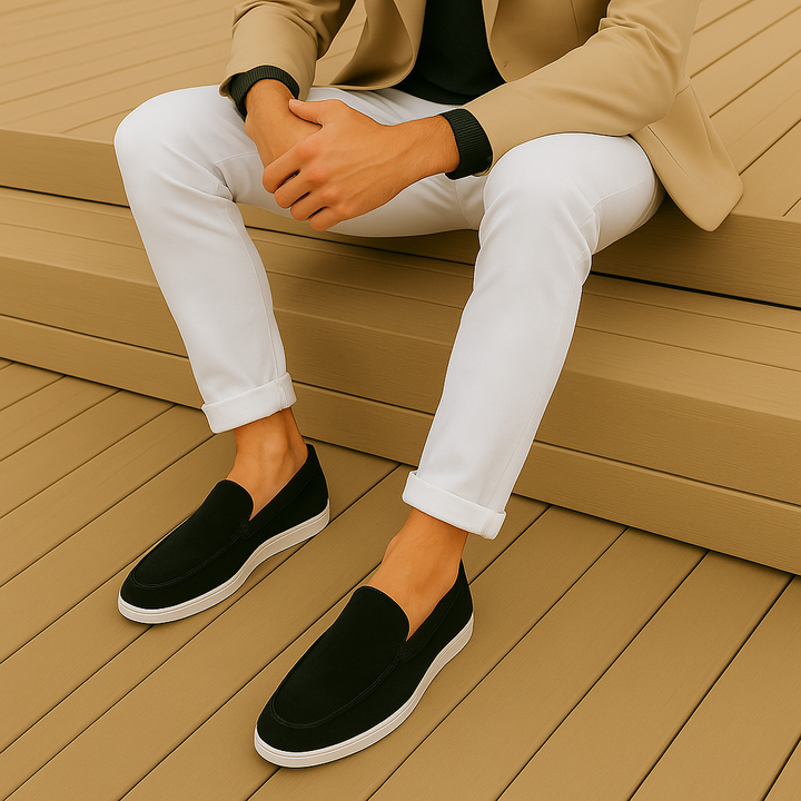 Elegantes mocasines de ante