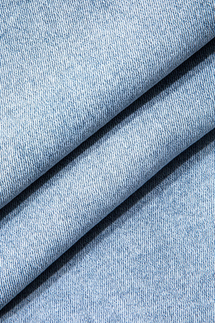 Evian Jeans Ripped Straight-Leg con Rhinestones