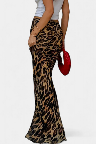Elena Falda Maxi Slim con Estampado de Leopardo