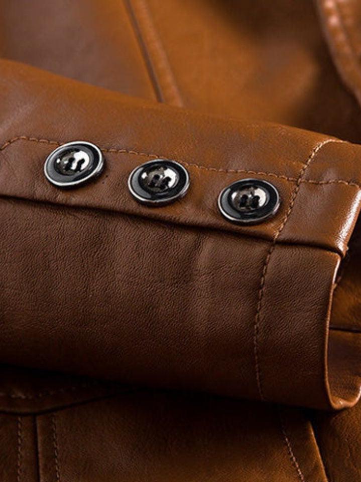 Jonas™ | Chaqueta de cuero color caramelo