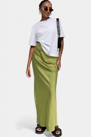 Fable Falda Maxi Utility de Diseño Liso y Estilo Pulido