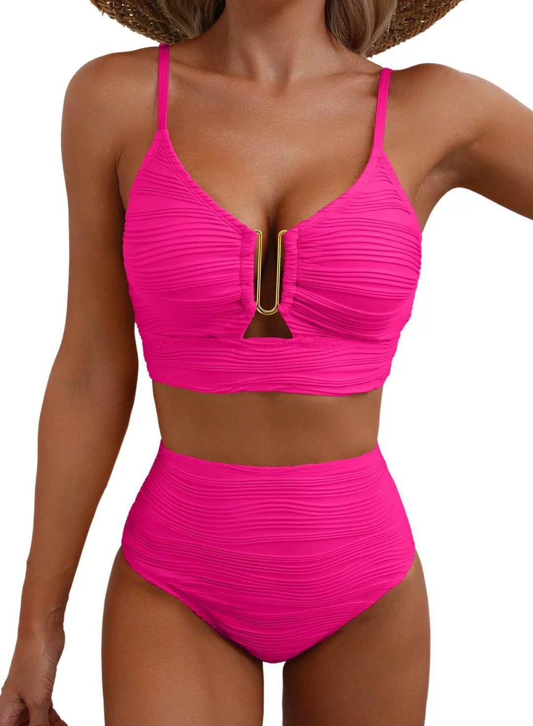 SIRENA |Conjunto de Bikini de Cintura Alta Golden U-Link
