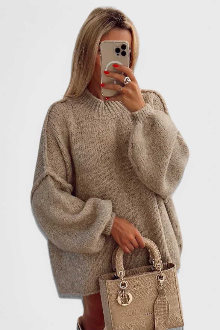 Cassia | Jersey de Punto Oversized con Mangas Globo