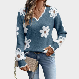 Thea™ | Jersey de mujer con flores blancas