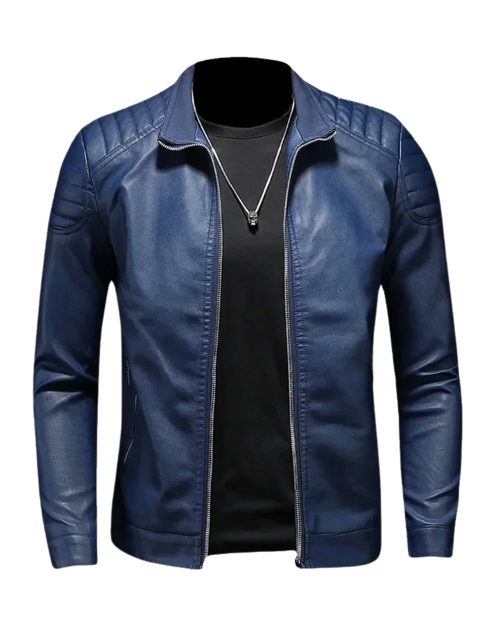 Francisco™ | Chaleco de cuero con cuello stand