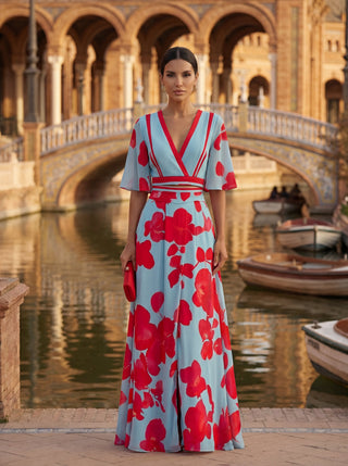 Noelle | Vestido Floral de Primavera con Escote en V