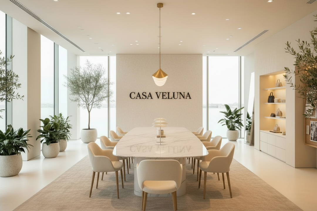 Casa Veluna vergaderkamer zwart logo