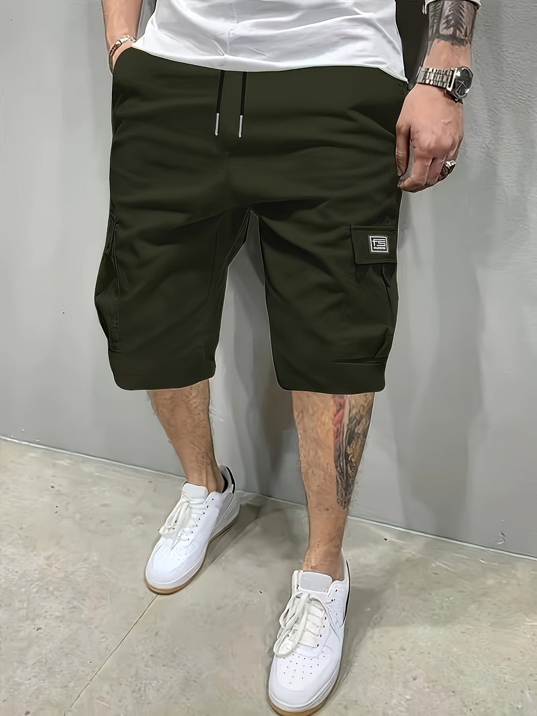 Pantalones cortos tipo cargo para hombre