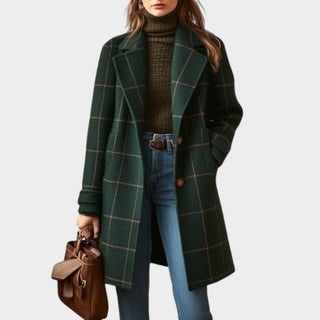 Adriana™ | Abrigo Clásico de Invierno con Estampado de Cuadros