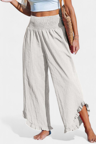Justina Pantalón Palazzo con Volantes y Talle Alto