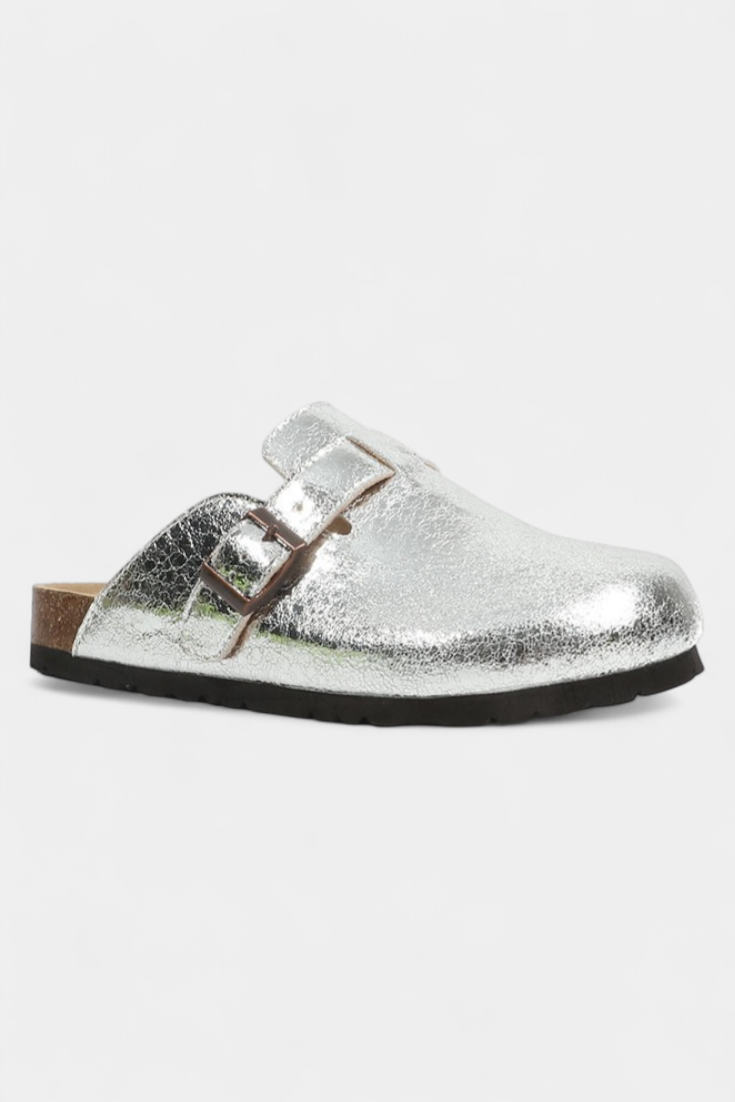 Aubree Zuecos Unisex de Gamuza con Hebilla Ajustable