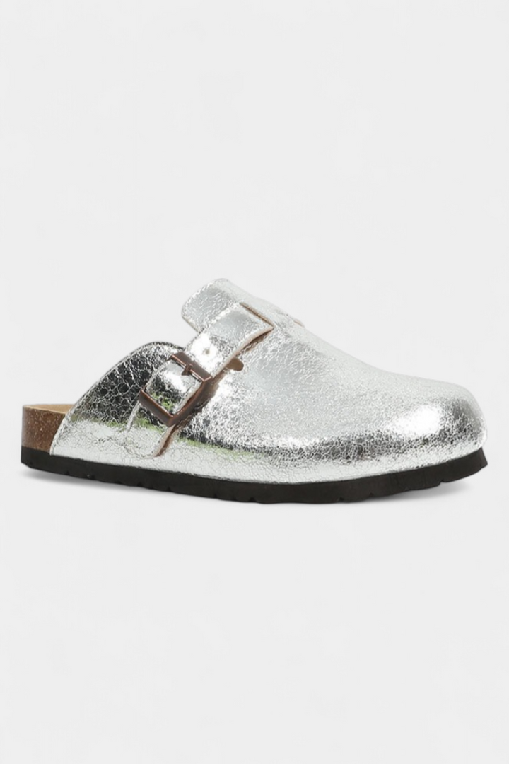 Aubree Zuecos Unisex de Gamuza con Hebilla Ajustable
