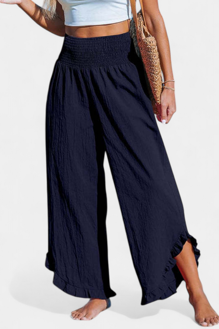 Justina Pantalón Palazzo con Volantes y Talle Alto