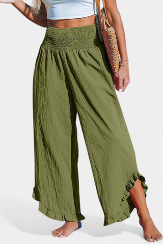 Justina Pantalón Palazzo con Volantes y Talle Alto