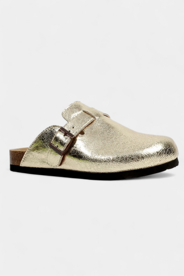 Aubree Zuecos Unisex de Gamuza con Hebilla Ajustable