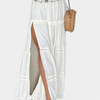 Dola Falda Maxi Boho con Encaje y Abertura Frontal