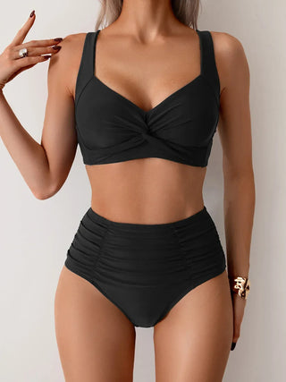 Top de bikini con efecto moldeador y cintura alta