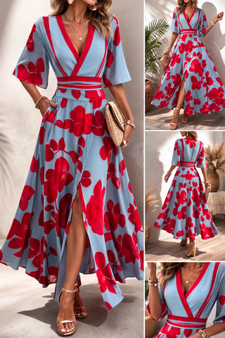 Noelle | Vestido Floral de Primavera con Escote en V