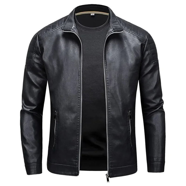 Francisco™ | Chaleco de cuero con cuello stand