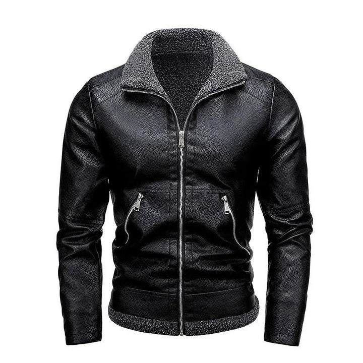 Mateo™ | Chaqueta de cuero elegante de felpa