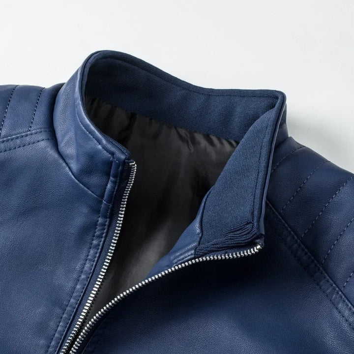 Francisco™ | Chaleco de cuero con cuello stand
