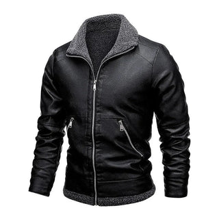 Mateo™ | Chaqueta de cuero elegante de felpa