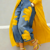 AMALIA | Jeans Casual con Estampado Artístico Amarillo